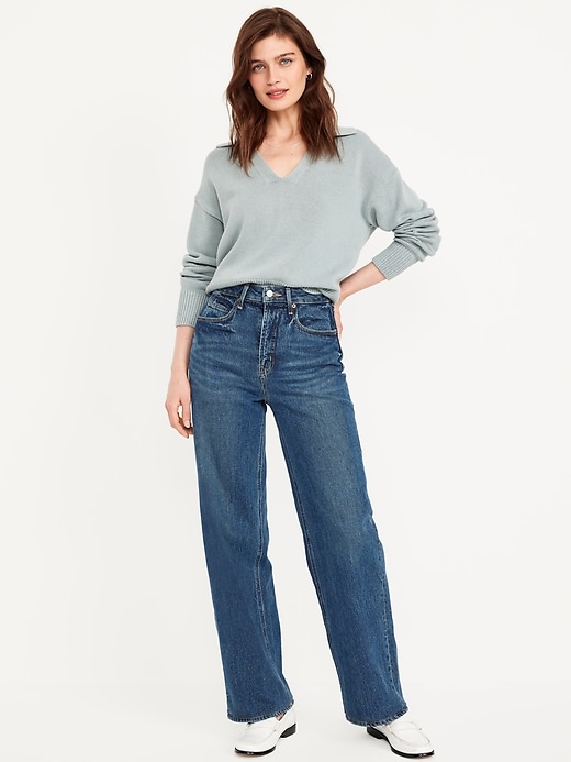 Image number 1 showing, Extra High-Waisted Wide-Leg Jeans