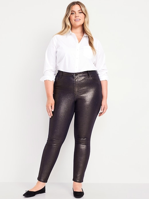 Image number 6 showing, High-Waisted Shine Rockstar Super-Skinny Jeans