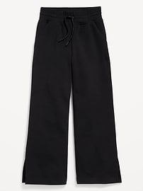 Voir une image plus grande du produit 4 de 5. Pantalon en molleton dynamique à taille haute et jambe large pour fille