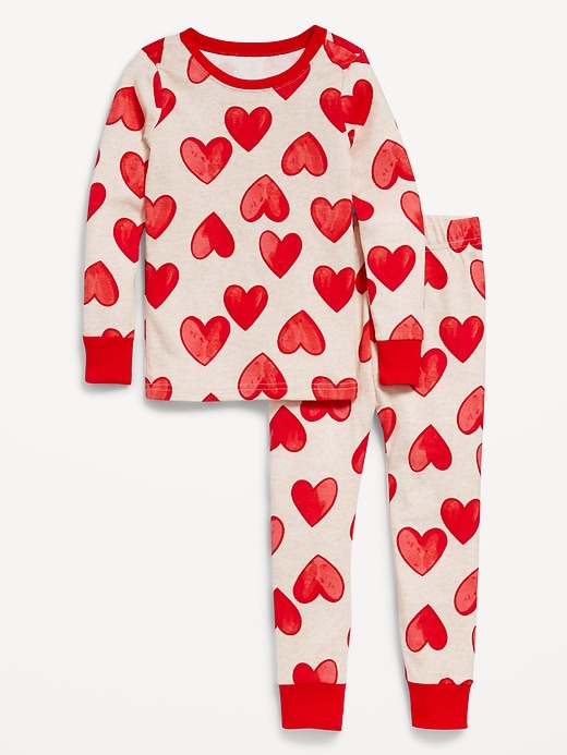 View large product image 1 of 1. Unisex Heart-Print Pajama Set for Toddler & Baby