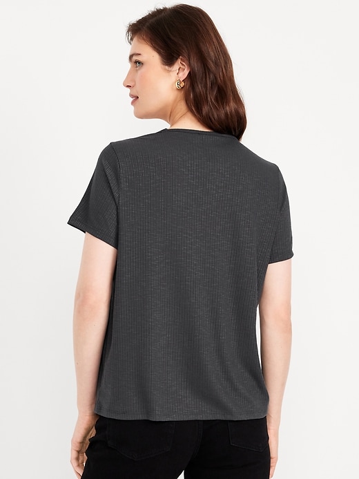 Image number 2 showing, Luxe Ribbed Slub-Knit T-Shirt