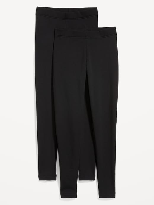 Image number 1 showing, High-Waisted Fleece-Lined Leggings 2-Pack