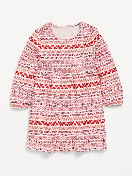 Voir une image plus grande du produit 2 de 2. Robe en tricot isotherme à manches longues pour toute-petite fille