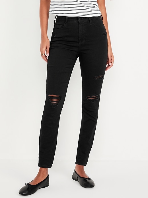 Image number 2 showing, High-Waisted Rockstar Super-Skinny Jeans