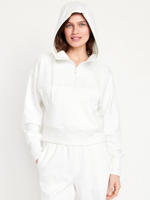 Veste à capuchon en Molleton dynamique à demi-glissière