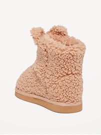 Voir une image plus grande du produit 3 de 4. Bottines doublées en fausse fourrure en Sherpa à motif de bestioles unisexe pour Tout-petit