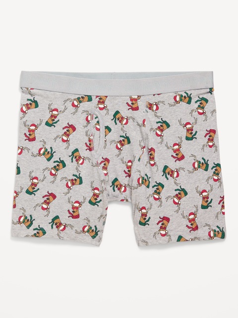 Printed Boxer Briefs -- 6.25-inch inseam - Brown