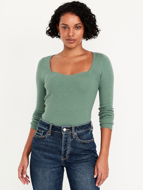 Long-Sleeve Ribbed Sweater