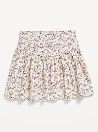 View large product image 4 of 4. Printed Button-Front Twill Swing Skirt for Girls