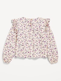 View large product image 3 of 3. Long-Sleeve Ruffle-Trim Top for Girls