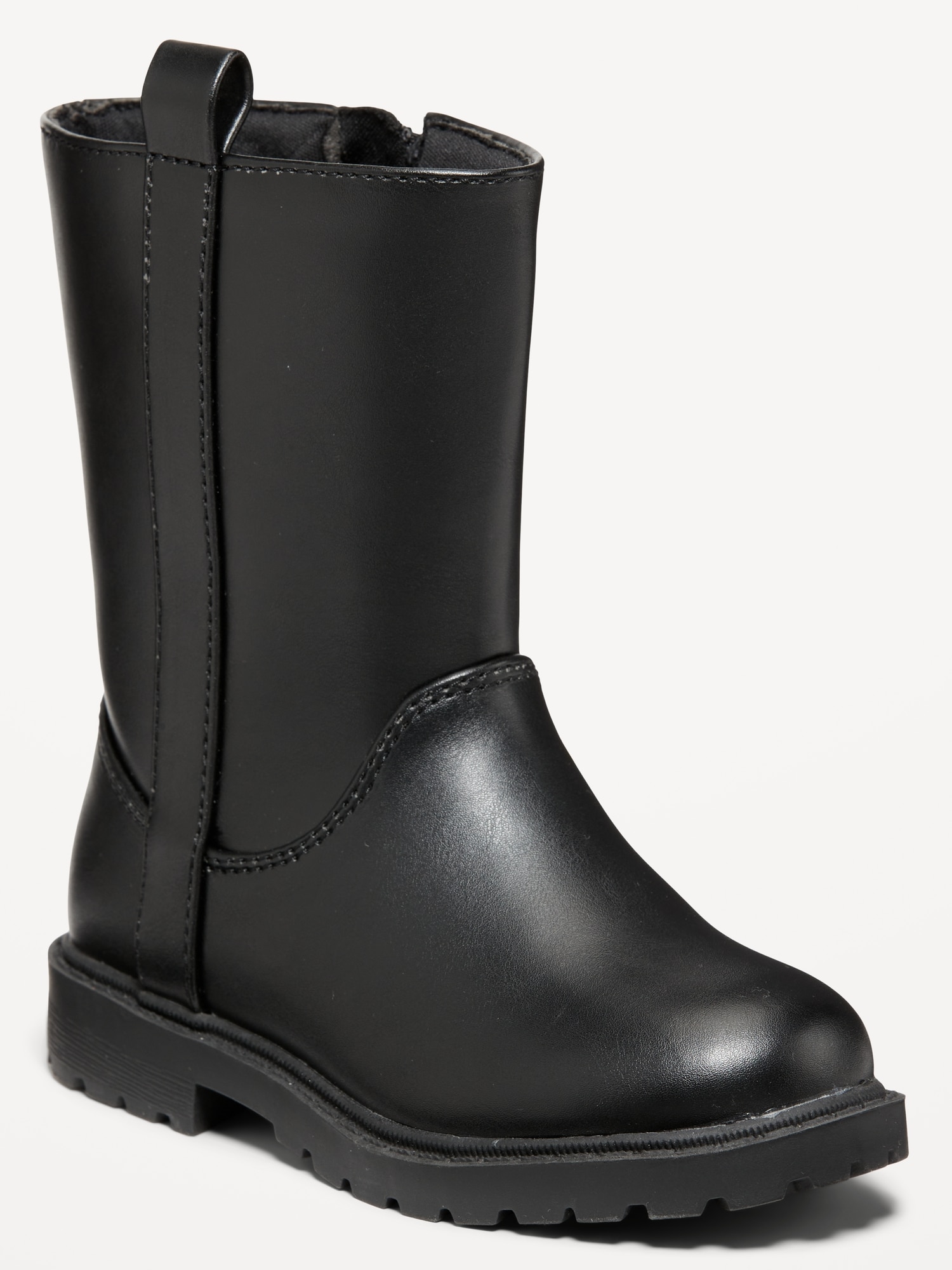 Girls black leather boots hotsell