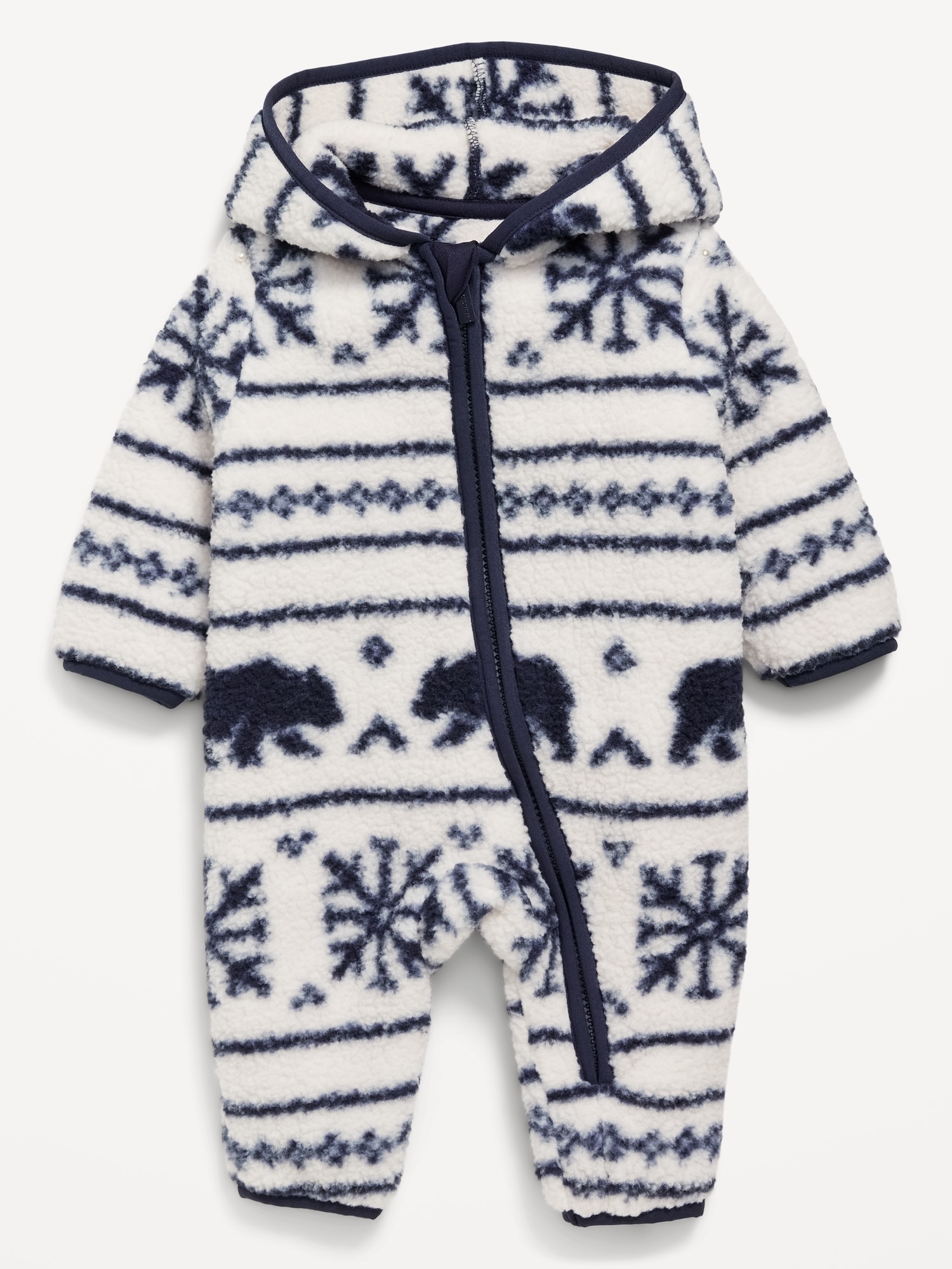 Printed Sherpa Hooded One-Piece for Baby