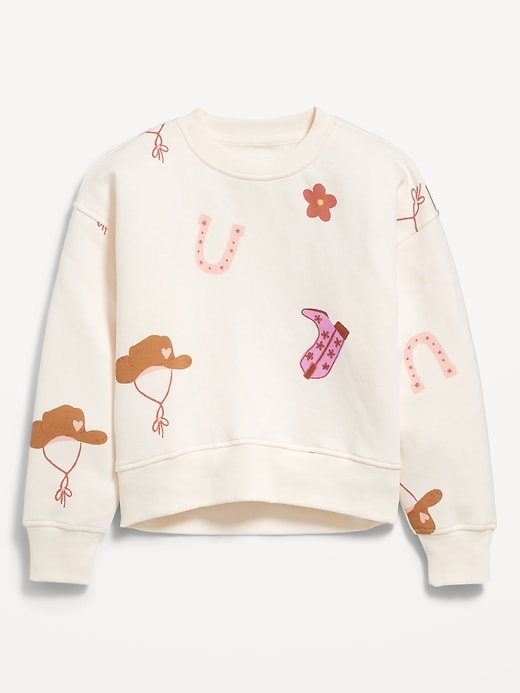 View large product image 2 of 3. Vintage Oversized Crew-Neck Graphic Sweatshirt for Girls