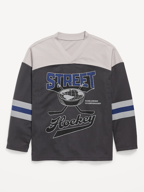 Oversized Hockey Jersey T-Shirt for Boys - Multi