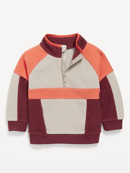 View large product image 1 of 1. Oversized Microfleece Quarter-Zip Sweater for Toddler Boys