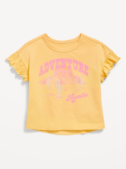 View large product image 1 of 2. Short Ruffle-Sleeve T-Shirt for Toddler Girls