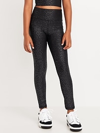 Image number 1 showing, High-Waisted PowerSoft 7/8-Length Side-Pocket Leggings for Girls