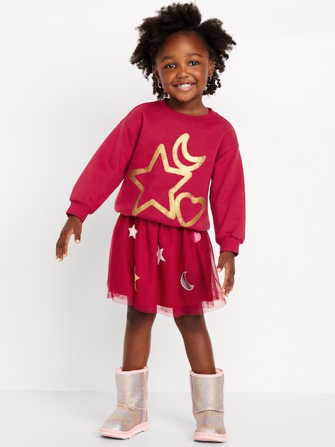 Jupe tutu en tulle à broderies applliquées pour toute-petite fille