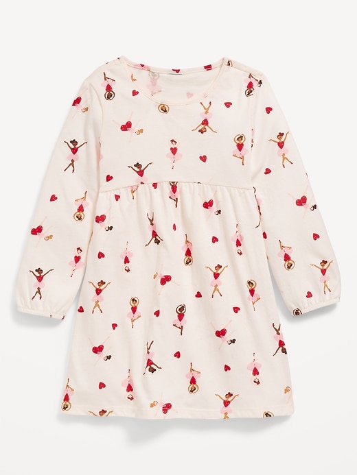 View large product image 1 of 1. Printed Jersey-Knit Long-Sleeve Dress for Toddler Girls