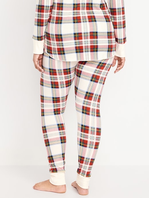 Image number 8 showing, High-Waisted Printed Waffle Pajama Leggings for Women