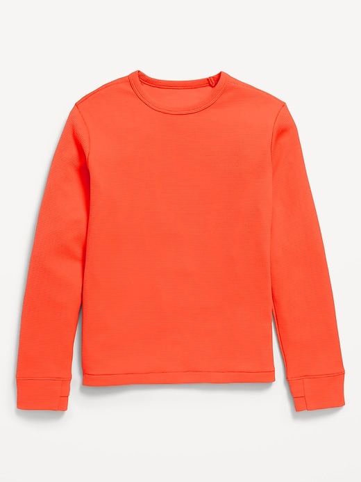 View large product image 2 of 4. Long-Sleeve Waffle-Knit Performance Top for Boys