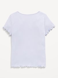 View large product image 3 of 6. Short-Sleeve Lettuce-Edge T-Shirt for Girls