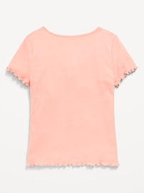 View large product image 3 of 4. Short-Sleeve Lettuce-Edge T-Shirt for Girls