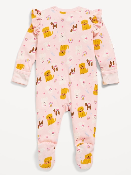 View large product image 2 of 2. 2-Way-Zip Sleep & Play Ruffled Footed One-Piece for Baby