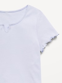 View large product image 4 of 6. Short-Sleeve Lettuce-Edge T-Shirt for Girls