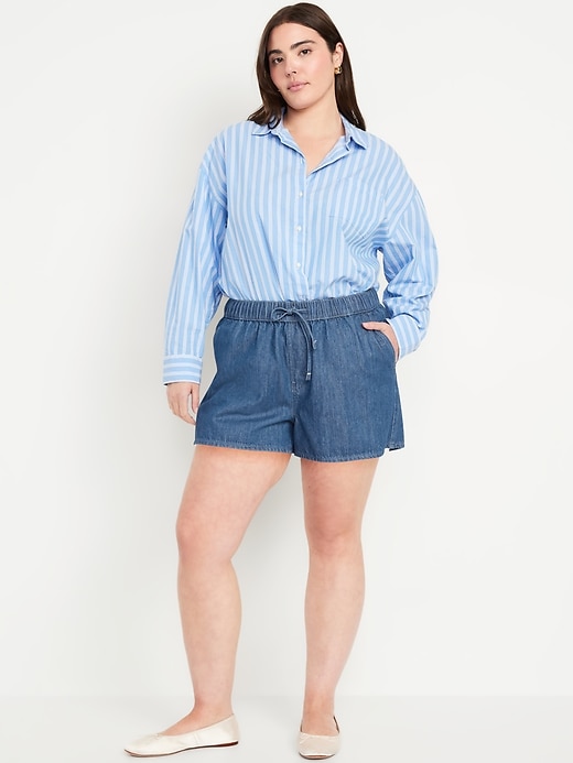 Image number 5 showing, High-Waisted Baggy Jean Shorts