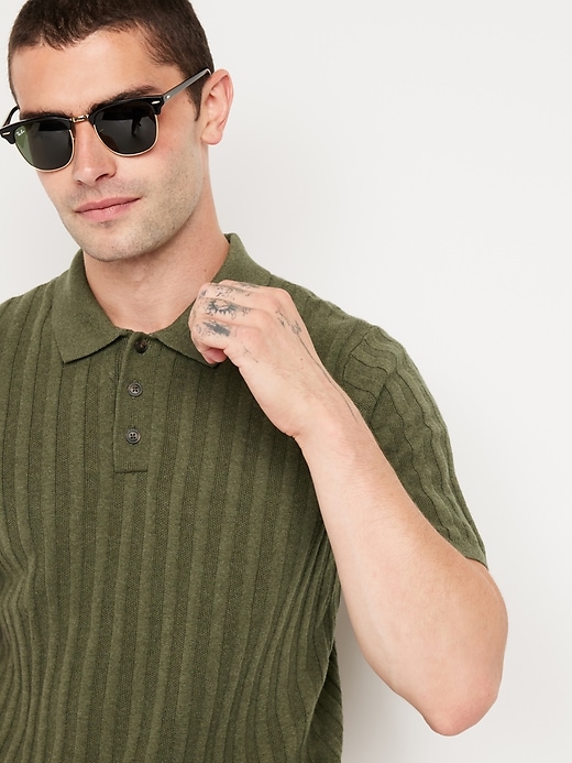 Image number 3 showing, Ribbed Polo Sweater