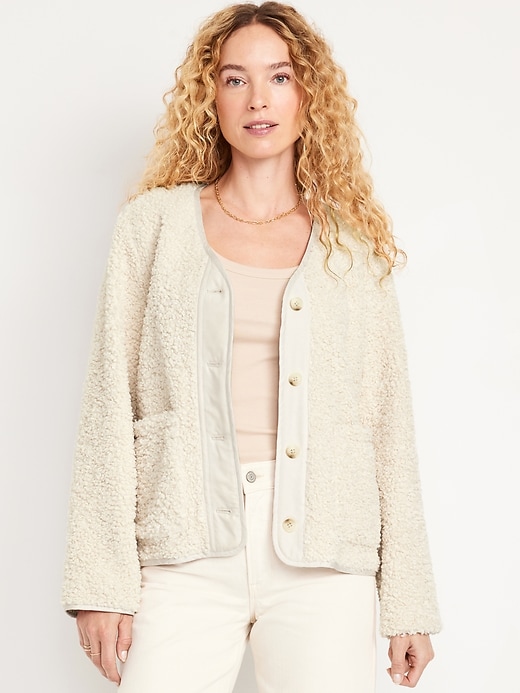 Image number 1 showing, Button-Down Sherpa Jacket