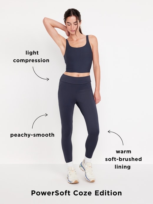 L'image numéro 8 présente Pantalon de jogging cargo court PowerSoft doublé douillet à taille très haute