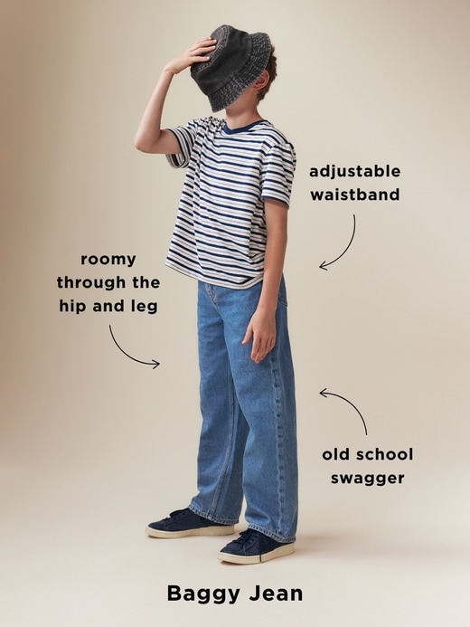 Image number 5 showing, Original Baggy Non-Stretch Jeans for Boys