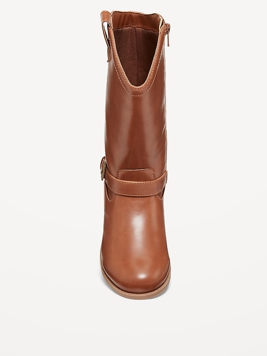 Voir une image plus grande du produit 2 de 4. Bottes hautes en similicuir à boucle pour Fille