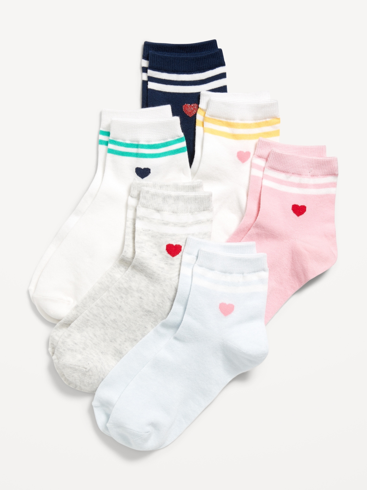 Quarter-Crew Socks 6-Pack for Girls