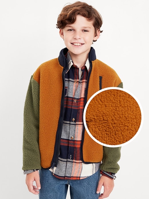 View large product image 1 of 4. Full-Zip Sherpa Jacket for Boys