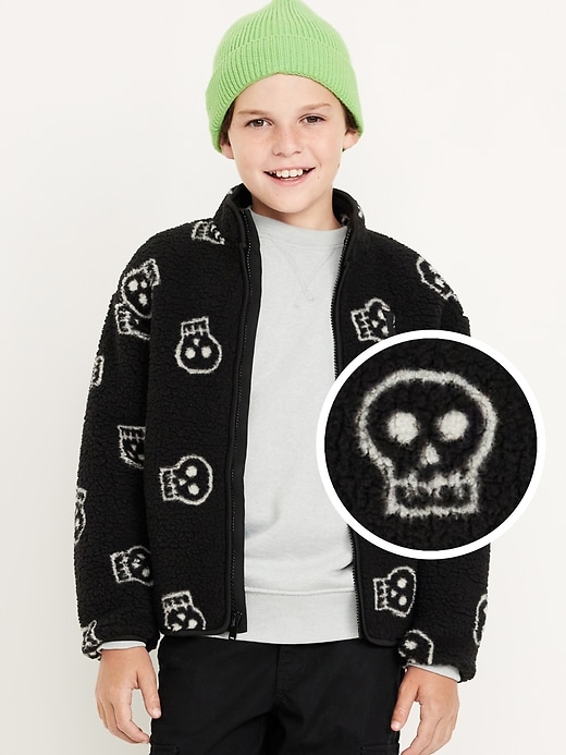 View large product image 1 of 4. Printed Full-Zip Sherpa Jacket for Boys