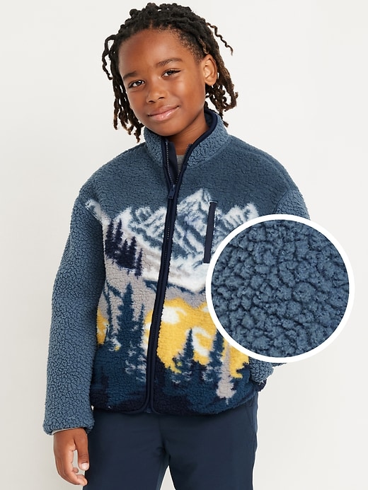 Voir une image plus grande du produit 1 de 4. Veste en Sherpa à motif pour garçon