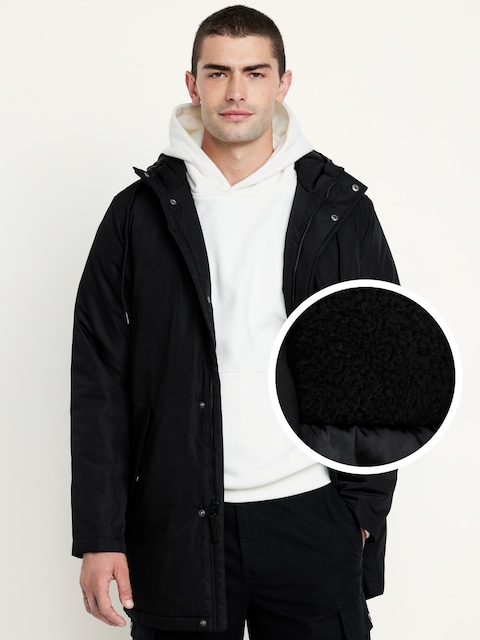 Parka hydrorésistant doublé en Sherpa
