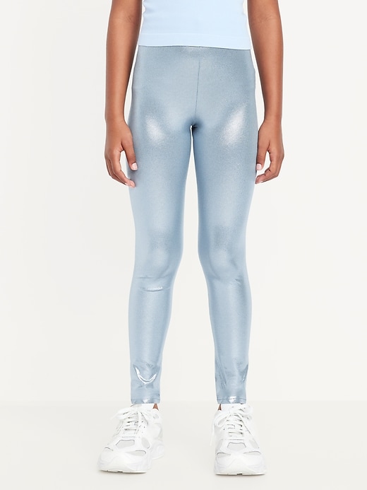 Voir une image plus grande du produit 1 de 5. Legging à motif métallisé scintillant pour fille