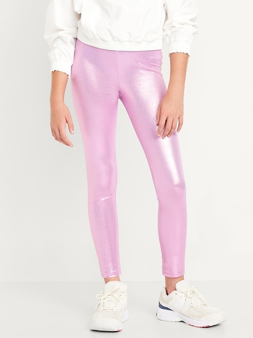 Voir une image plus grande du produit 1 de 5. Legging à motif métallisé scintillant pour fille