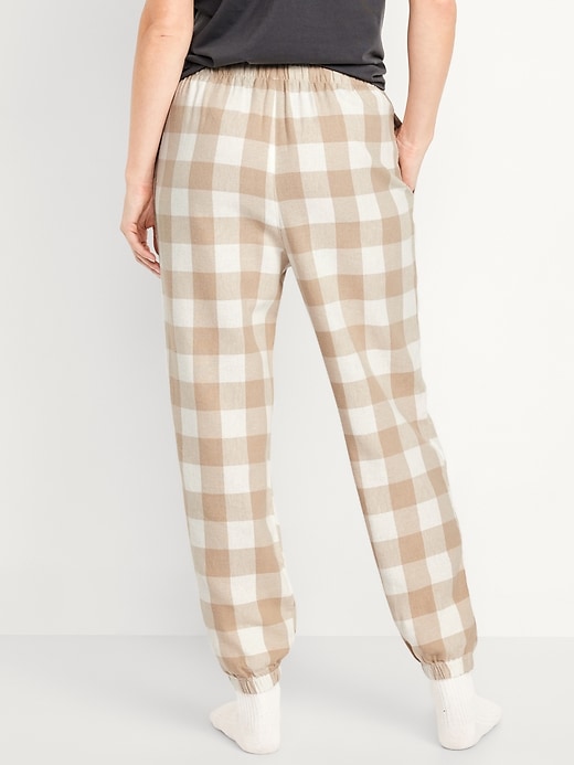 L'image numéro 2 présente Pantalon de jogging de pyjama en flanelle à taille haute pour femme