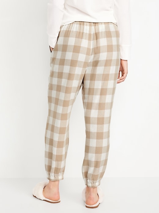 L'image numéro 6 présente Pantalon de jogging de pyjama en flanelle à taille haute pour femme