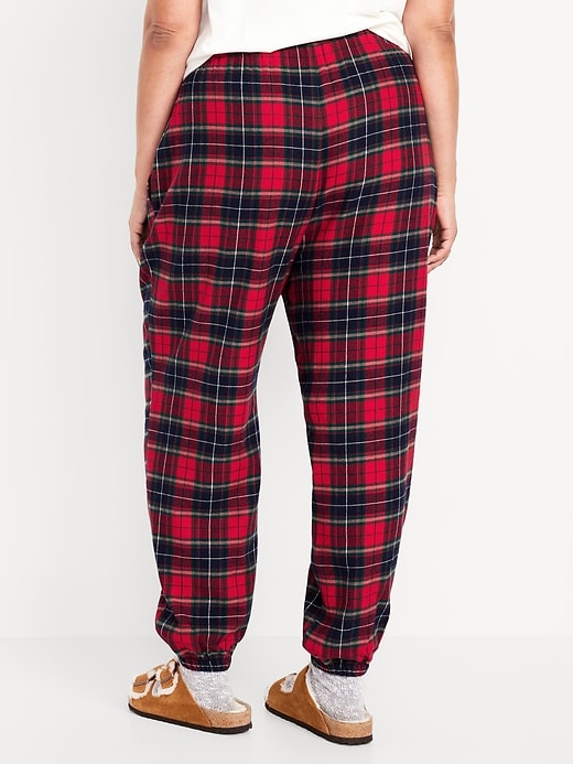 L'image numéro 8 présente Pantalon de jogging de pyjama en flanelle à taille haute pour femme