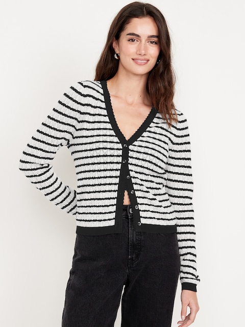 SoSoft Lite Pointelle Cardigan - Black
