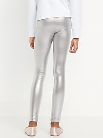 Image number 2 showing, Shiny Foil Print Leggings for Girls