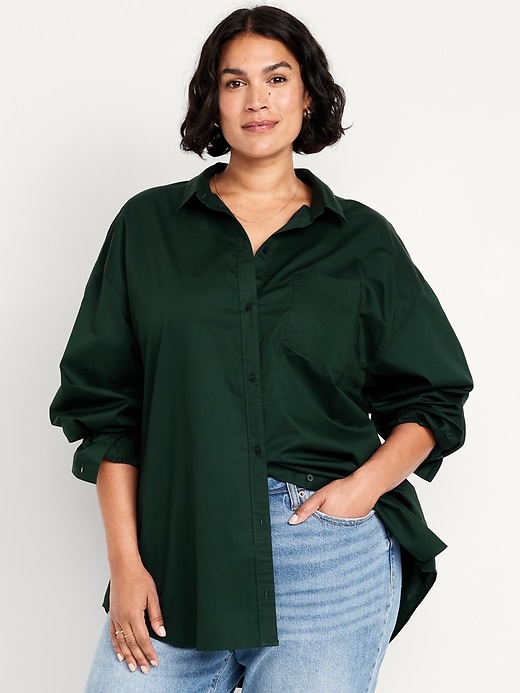 Image number 6 showing, Oversized Button-Down Boyfriend Shirt