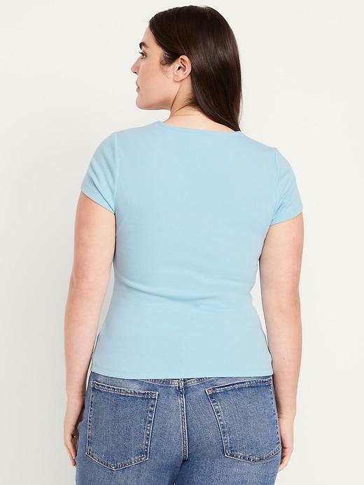 Image number 6 showing, Ribbed Square-Neck T-Shirt