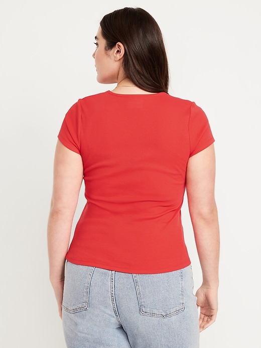 Image number 6 showing, Ribbed Square-Neck T-Shirt